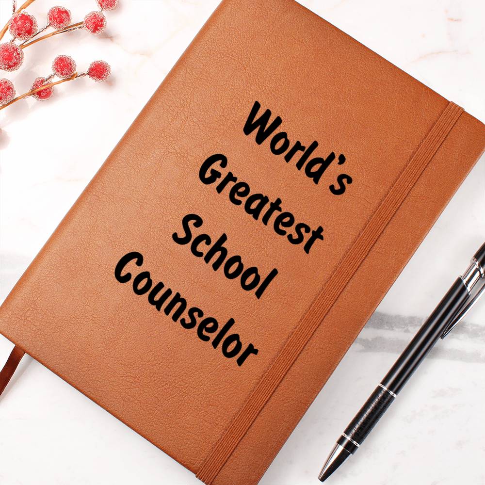 World's Greatest School Counselor v1 - Vegan Leather Journal