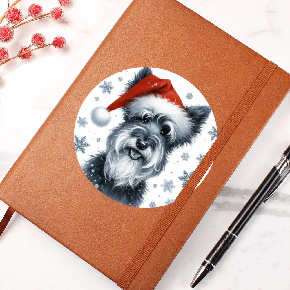 Christmas Dog - Kerry Blue Terrier - Vegan Leather Journal