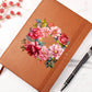 Floral Flower Wreath 007 - Vegan Leather Journal