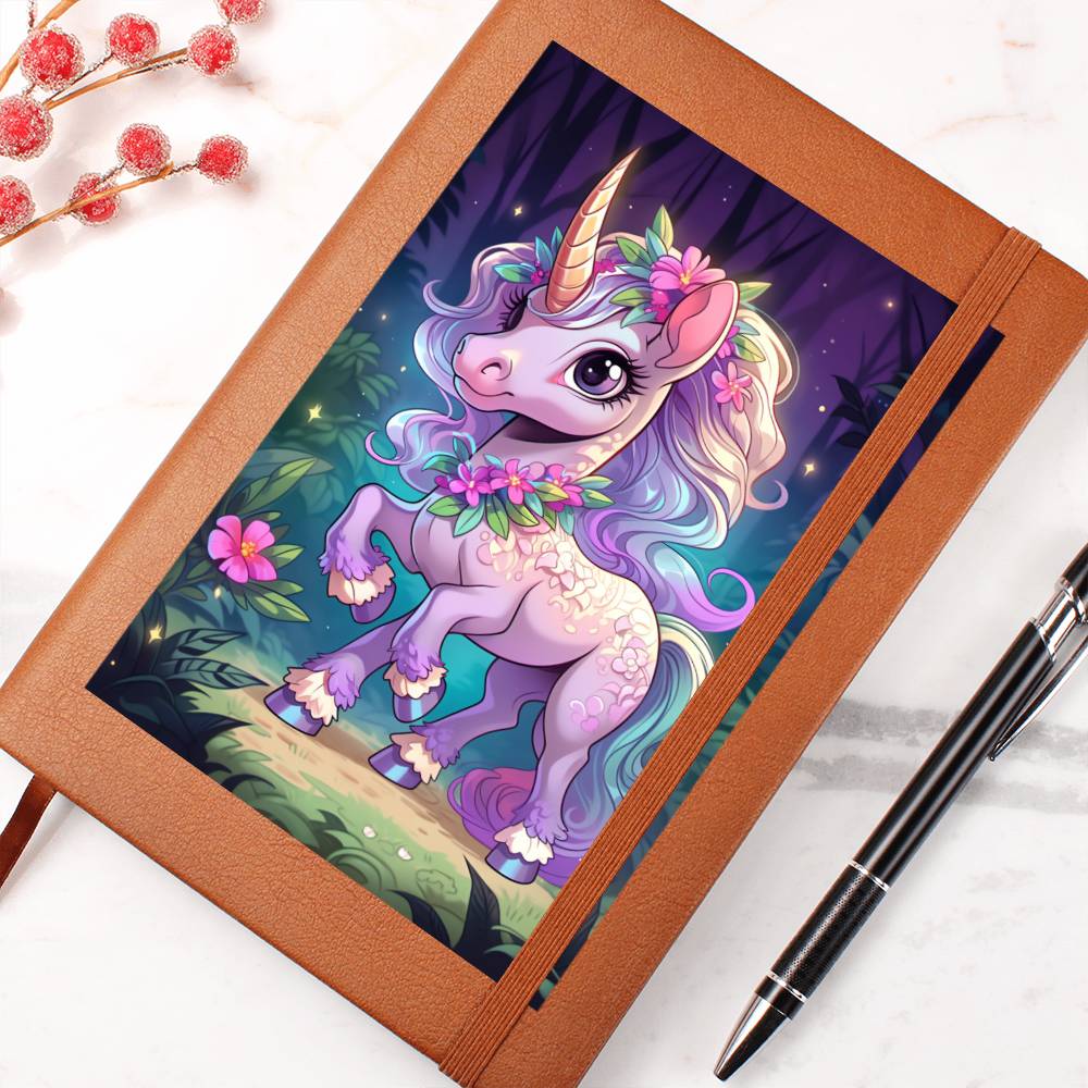 Cute Unicorn 117 - Vegan Leather Journal
