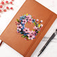 Floral Flower Wreath 152 - Vegan Leather Journal