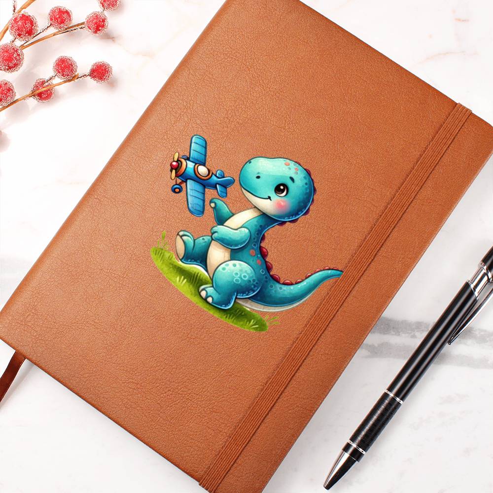 Colorful Baby Dinosaur 107 - Vegan Leather Journal