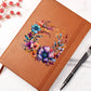 Floral Flower Wreath 067 - Vegan Leather Journal