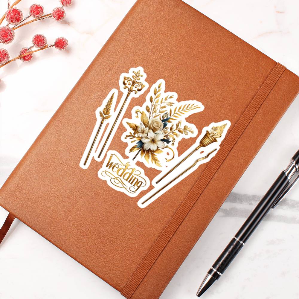 Luxury Wedding Decor Sticker 068 - Vegan Leather Journal