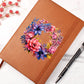 Floral Flower Wreath 082 - Vegan Leather Journal
