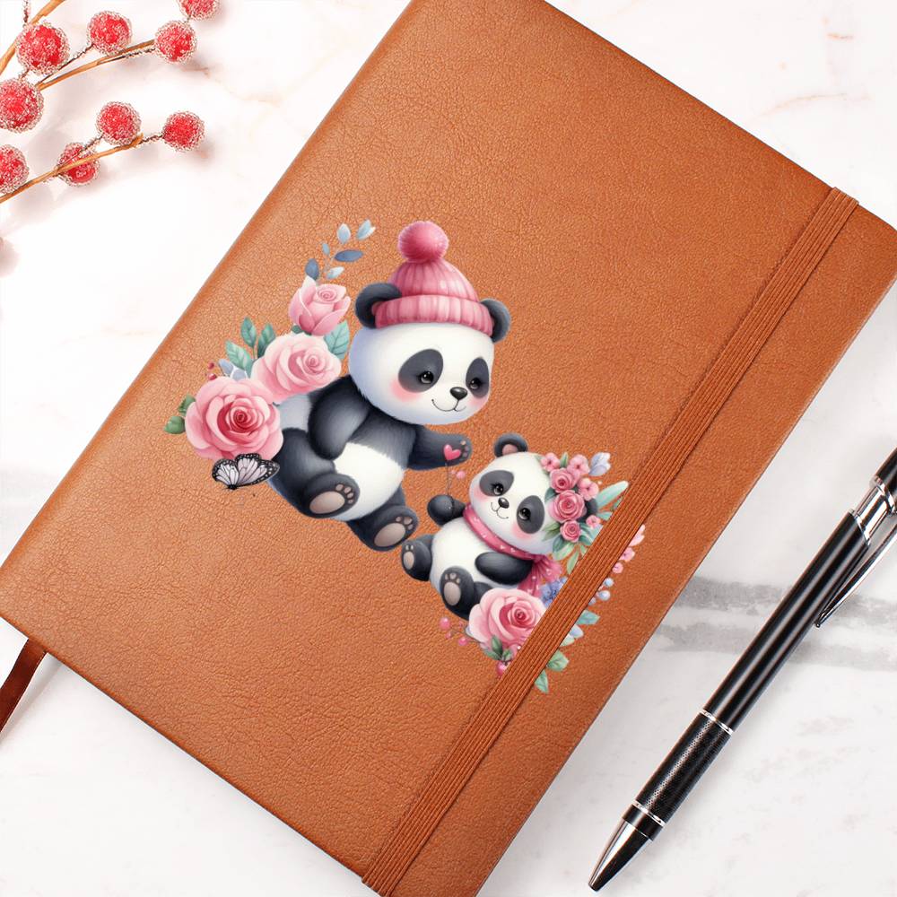 Valentine's Day Panda 022 - Vegan Leather Journal