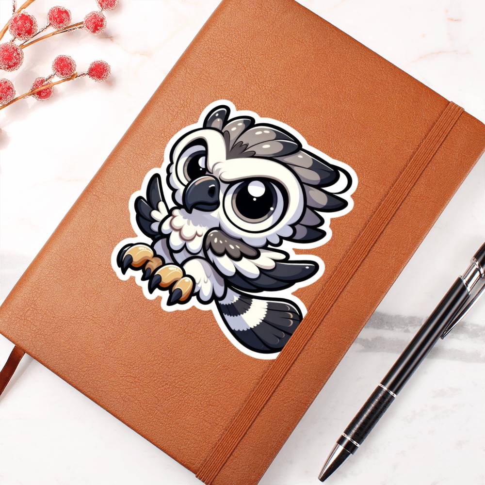 Cute Harpy Eagle sticker 65 - Vegan Leather Journal