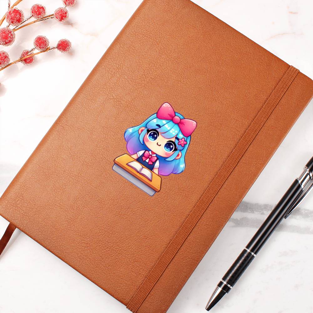 Cute Back to School Sticker 013 - Vegan Leather Journal