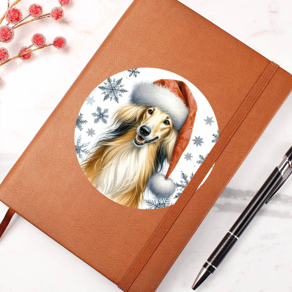 Christmas Dog - Saluki - Vegan Leather Journal