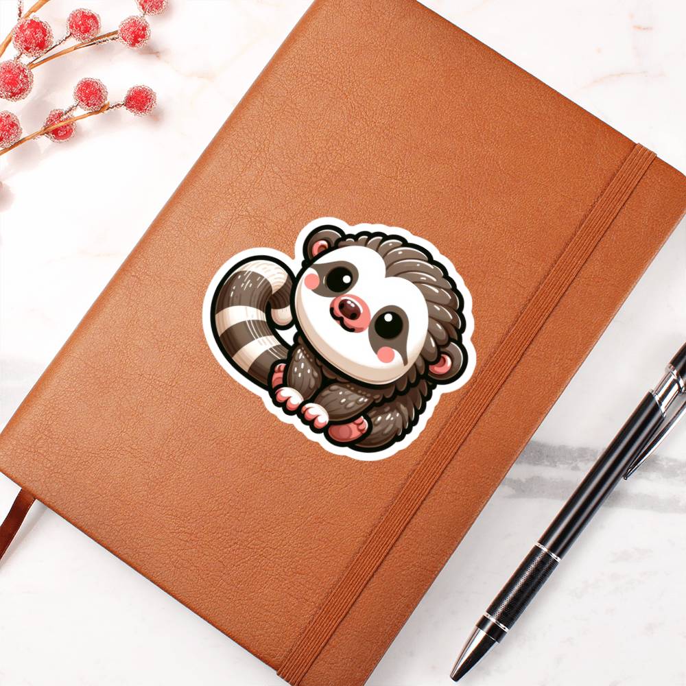 Cute Binturong sticker 01 - Vegan Leather Journal