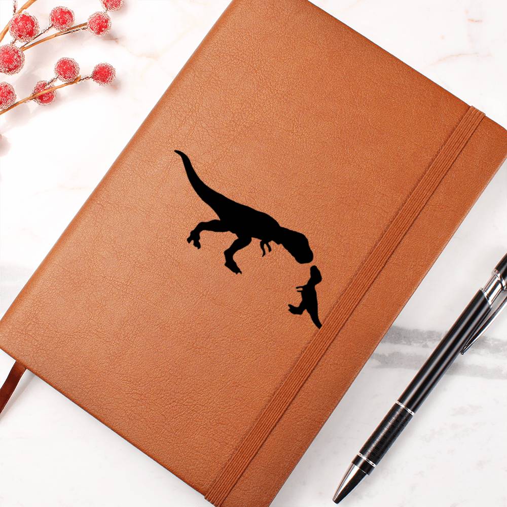 Mama Dinosaur With 1 Hatchling - Vegan Leather Journal