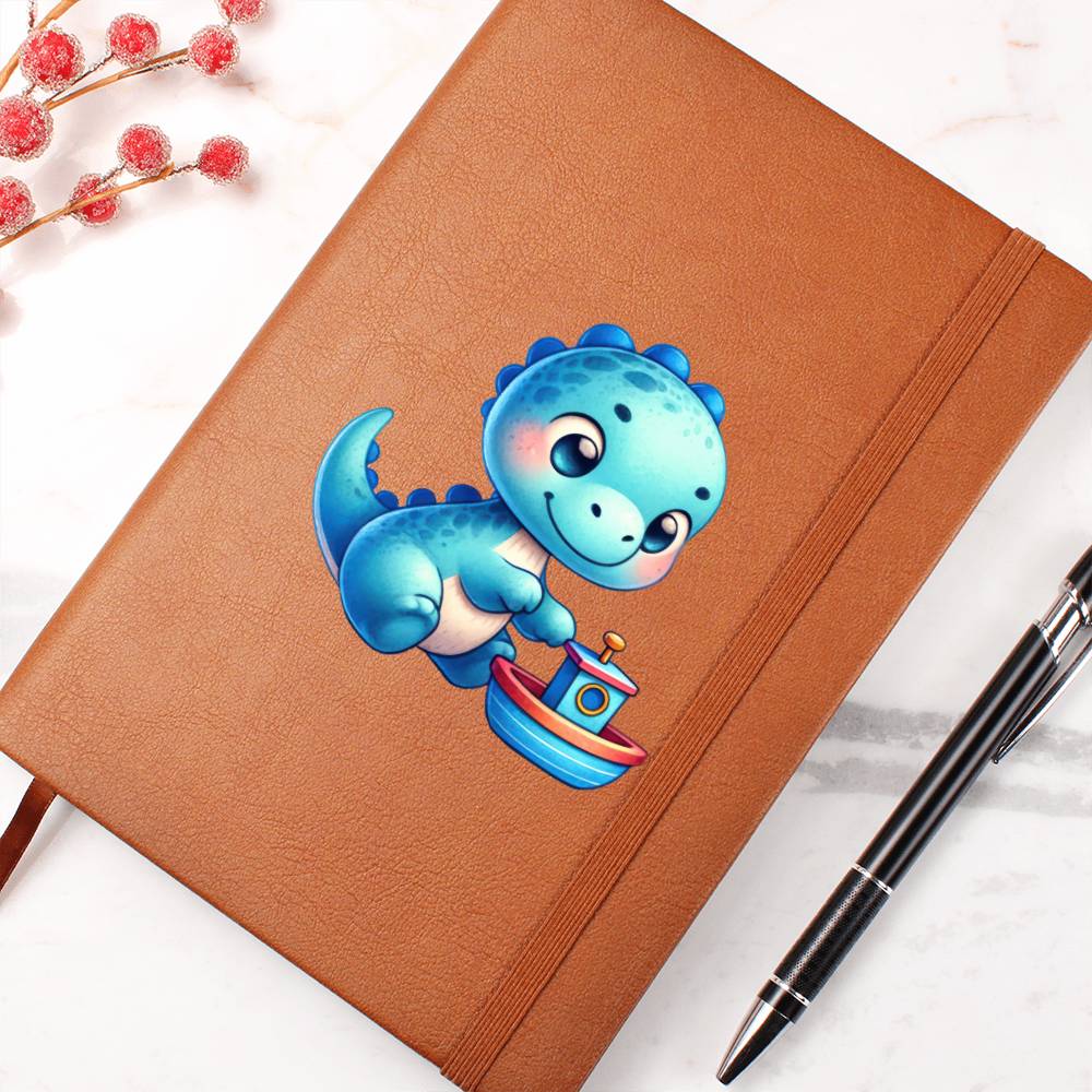 Colorful Baby Dinosaur 013 - Vegan Leather Journal