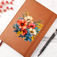Floral Flower Wreath 004 - Vegan Leather Journal