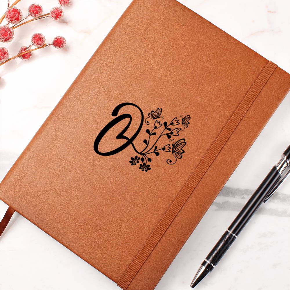 Botanical Monogram O - Vegan Leather Journal