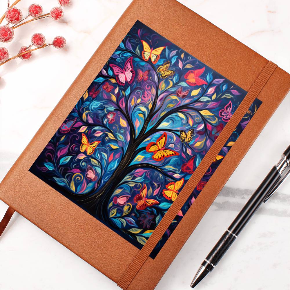 Birds And Floral Design 108 - Vegan Leather Journal