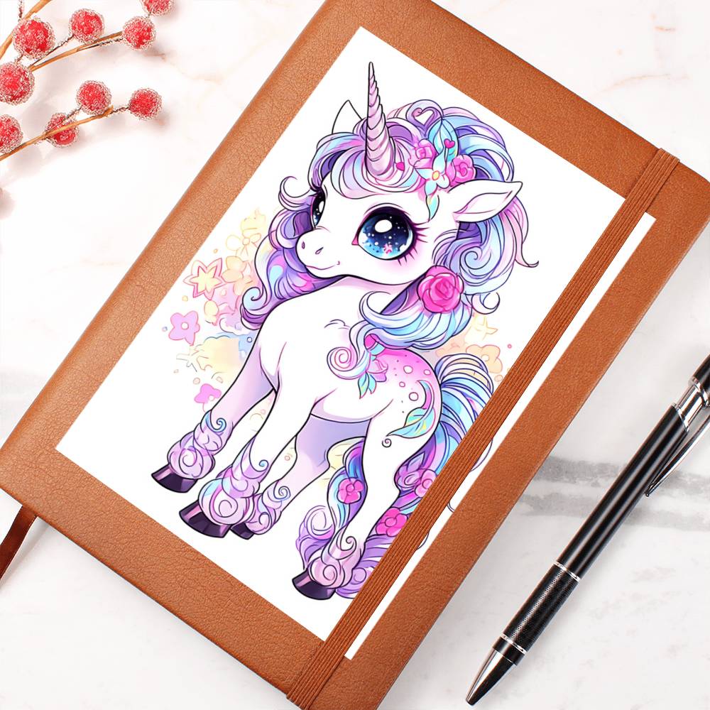 Cute Unicorn 076 - Vegan Leather Journal