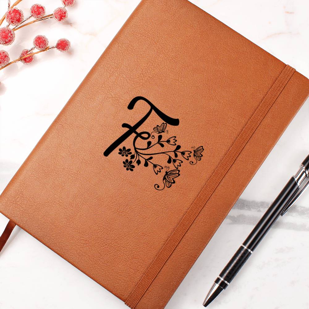 Botanical Monogram F - Vegan Leather Journal