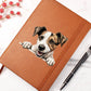 Parson Russell Terrier Peeking - Vegan Leather Journal
