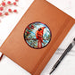 Christmas Red Cardinal Stained Glass Design 014 - Vegan Leather Journal