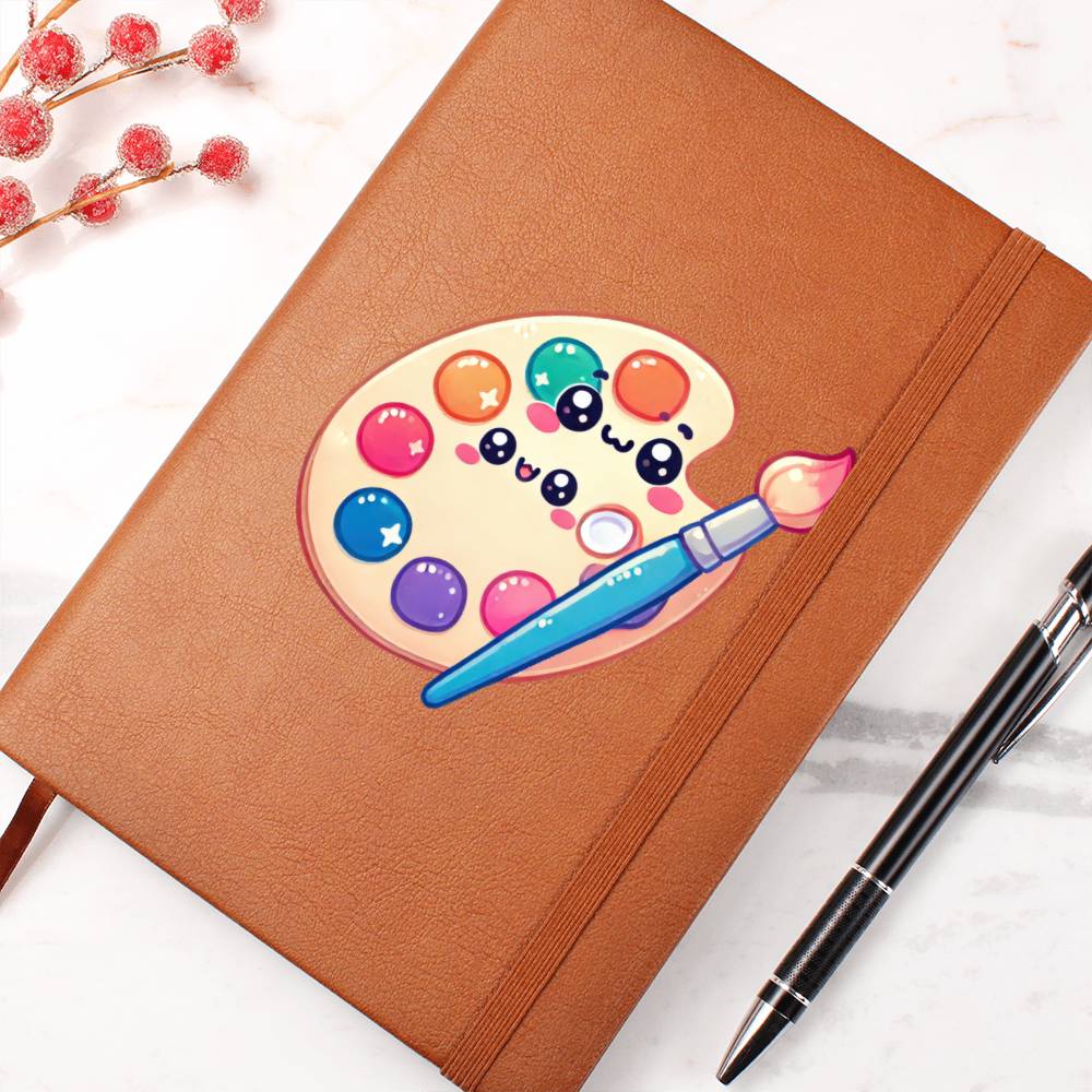 Cute Back to School Sticker 098 - Vegan Leather Journal