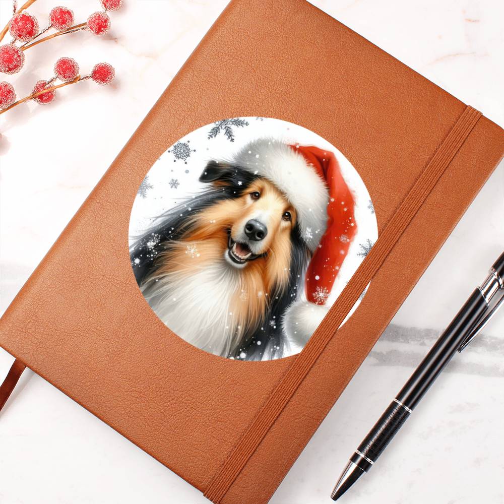 Christmas Dog - Croatian Sheepdog - Vegan Leather Journal