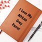 Love My African Grey Parrot - Vegan Leather Journal