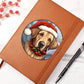 Dog Stained Glass Christmas Design 003 - Vegan Leather Journal
