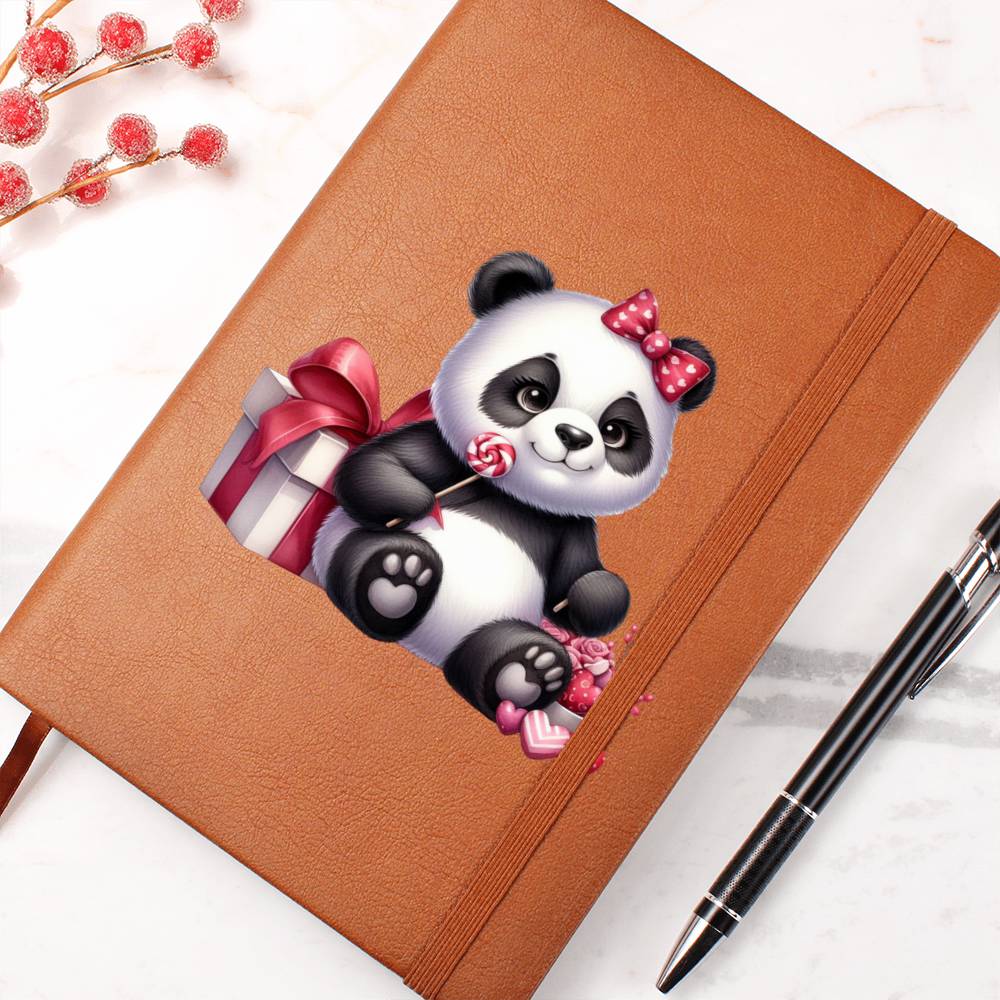 Valentine's Day Panda 004 - Vegan Leather Journal