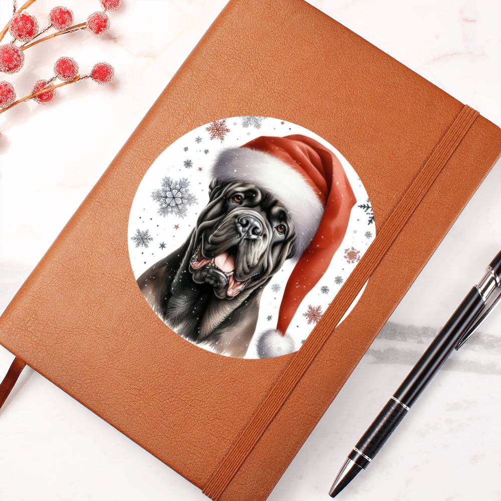 Christmas Dog - Cane Corso - Vegan Leather Journal