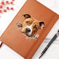 American Pit Bull Terrier Peeking - Vegan Leather Journal
