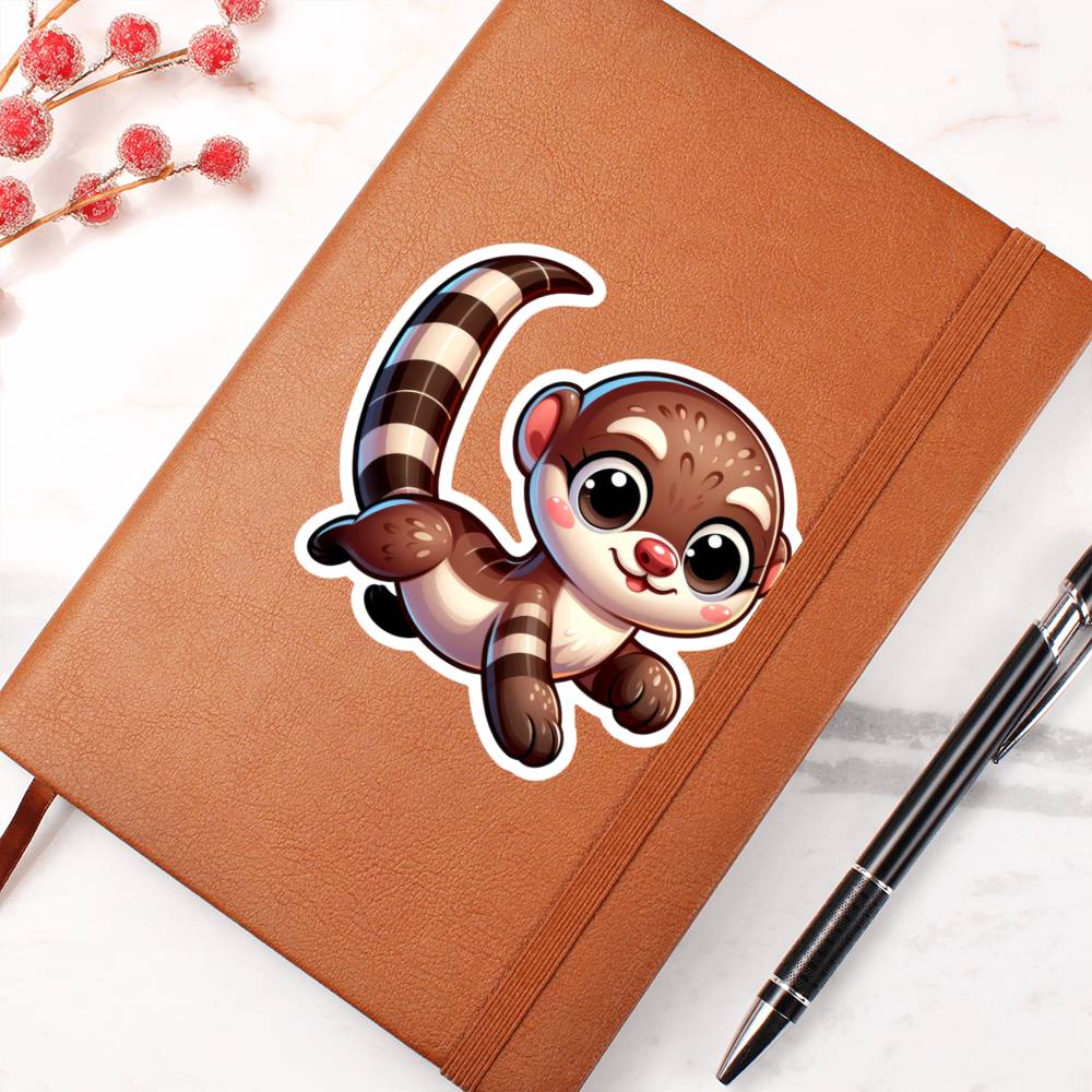 Cute Mongoose sticker 93 - Vegan Leather Journal