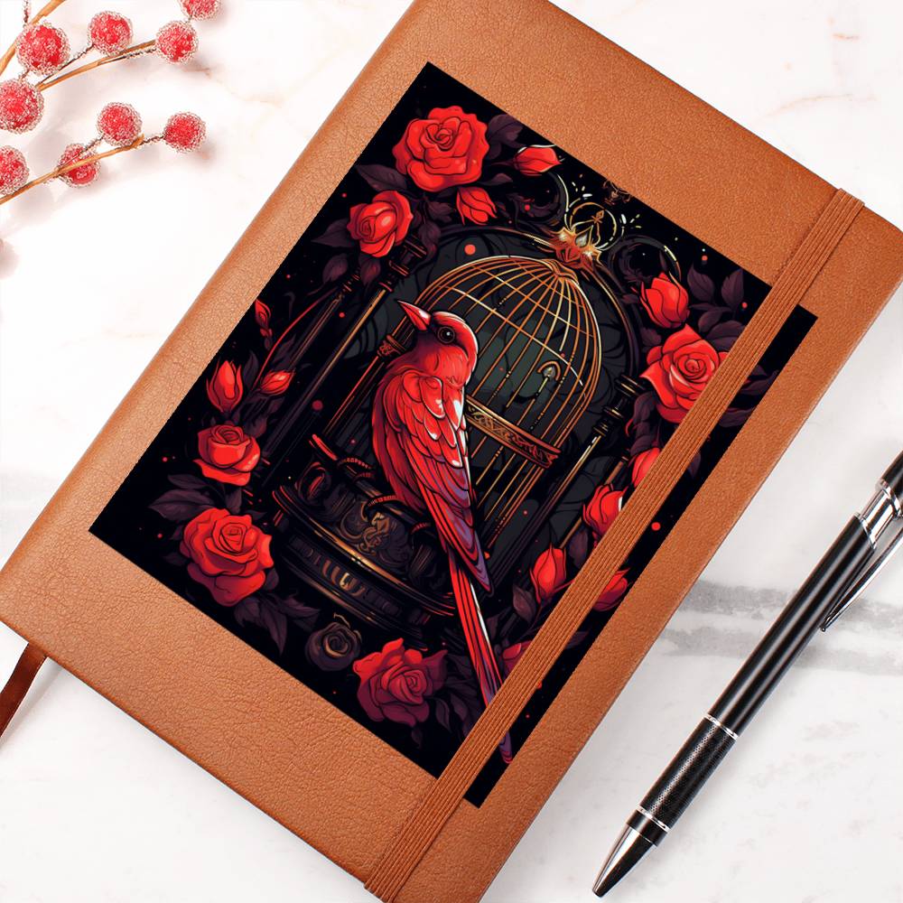 Birds And Floral Design 151 - Vegan Leather Journal