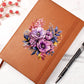 Floral Flower Wreath 054 - Vegan Leather Journal