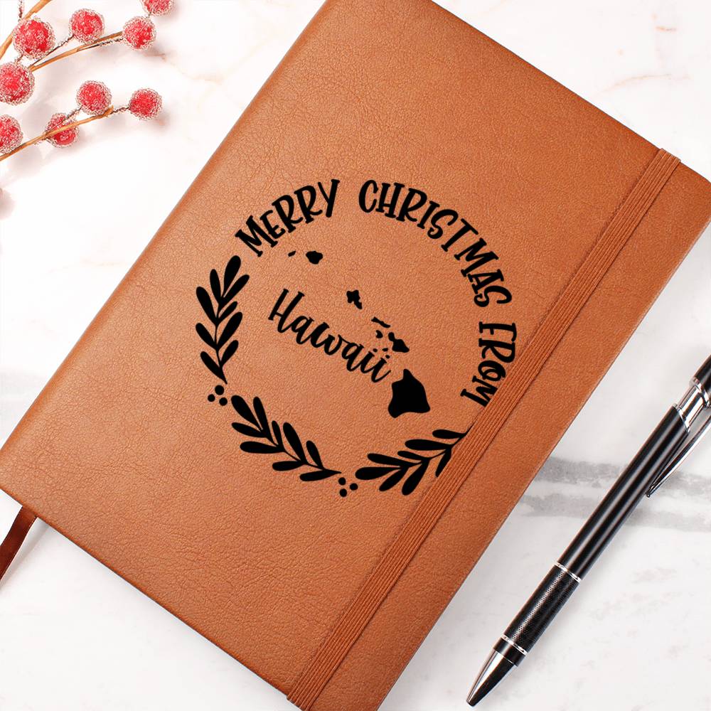 Merry Christmas From Hawaii - Vegan Leather Journal