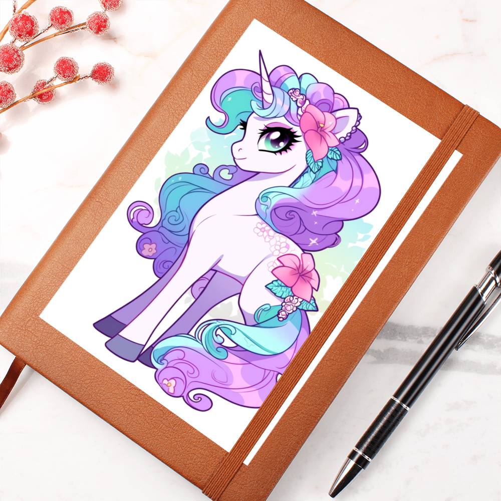 Cute Unicorn 115 - Vegan Leather Journal