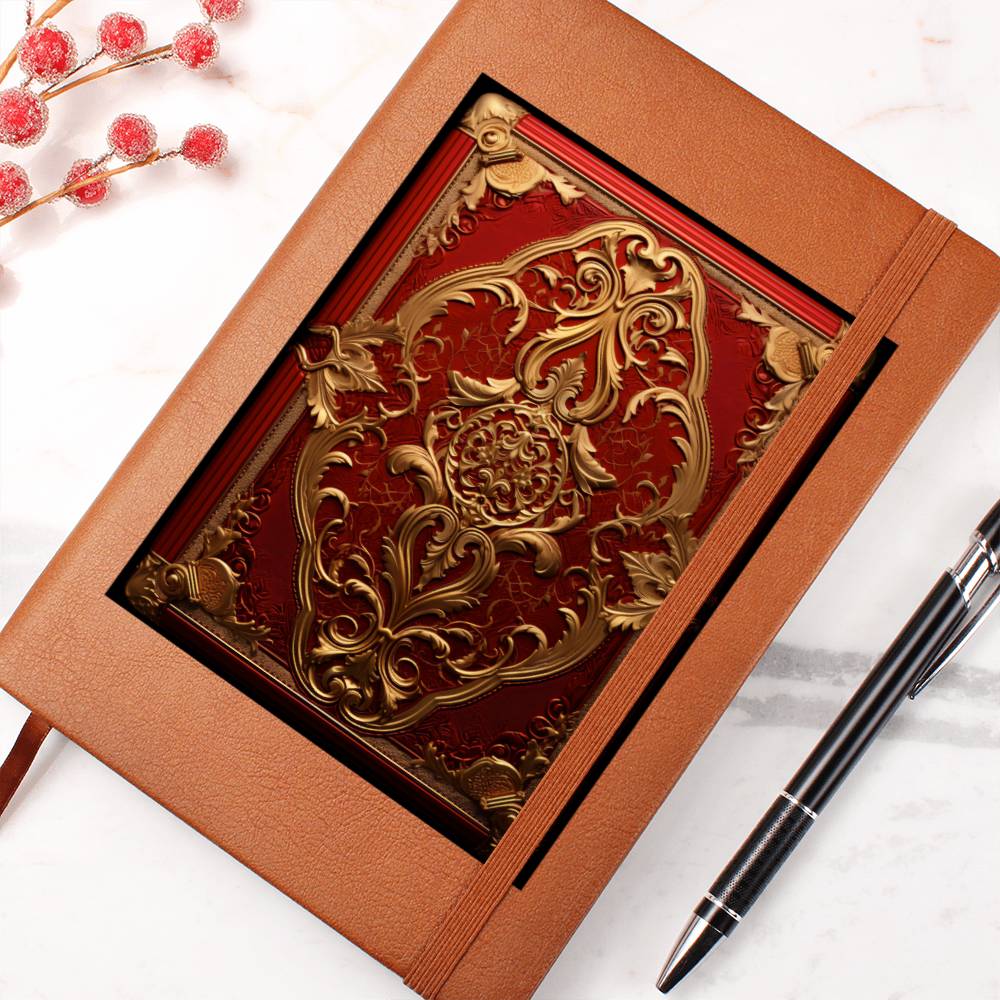 Ornate Gold Cover 017 - Vegan Leather Journal