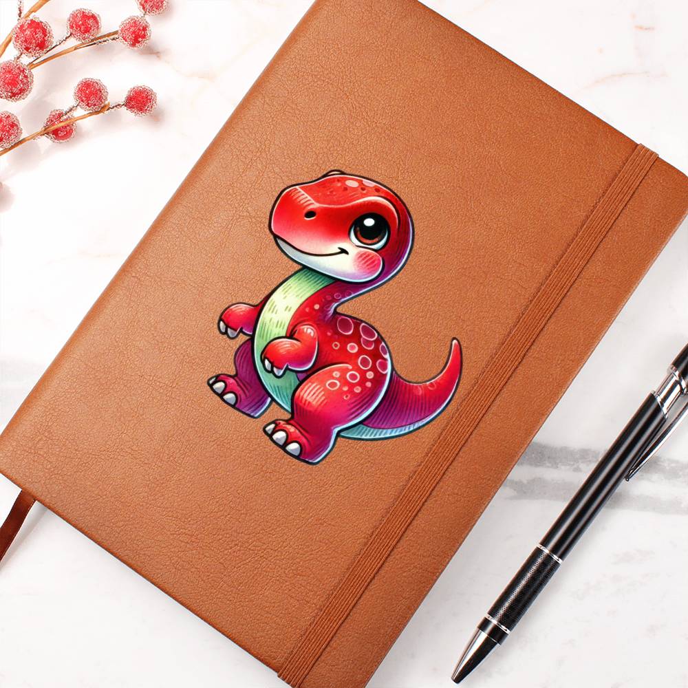 Colorful Baby Dinosaur 064 - Vegan Leather Journal