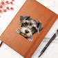 Miniature Schnauzer Peeking - Vegan Leather Journal