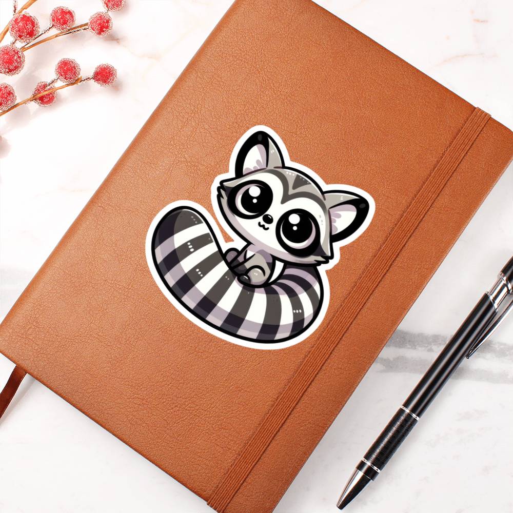 Cute Ringtail sticker 146 - Vegan Leather Journal