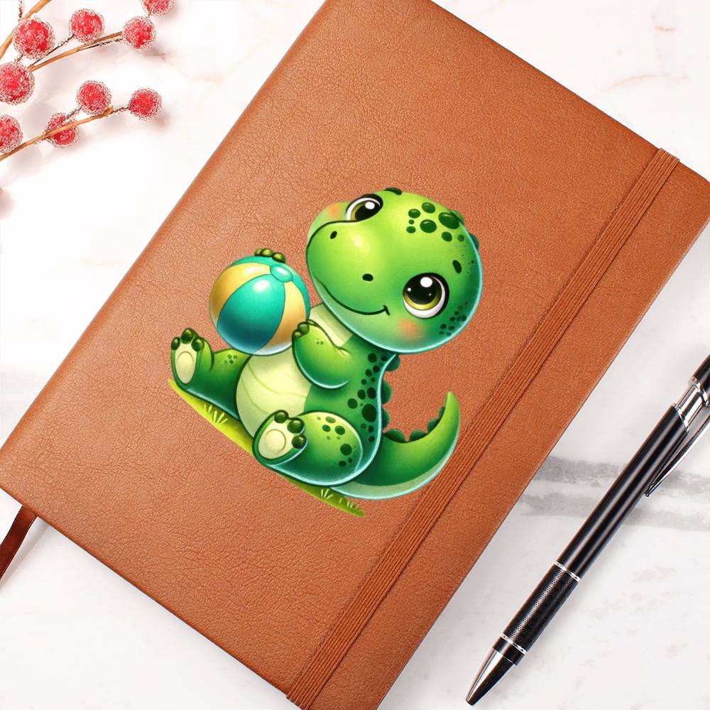Colorful Baby Dinosaur 071 - Vegan Leather Journal