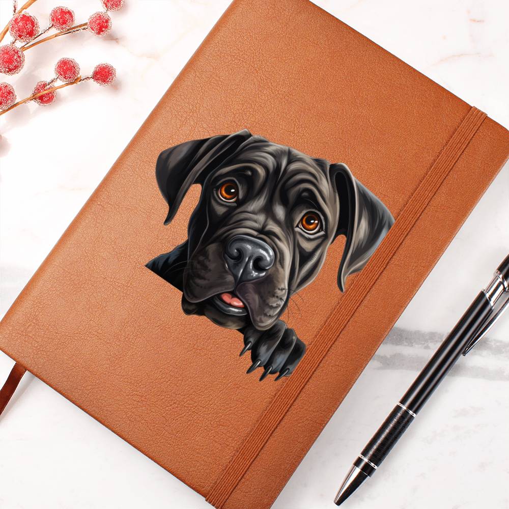 Cane Corso Peeking - Vegan Leather Journal