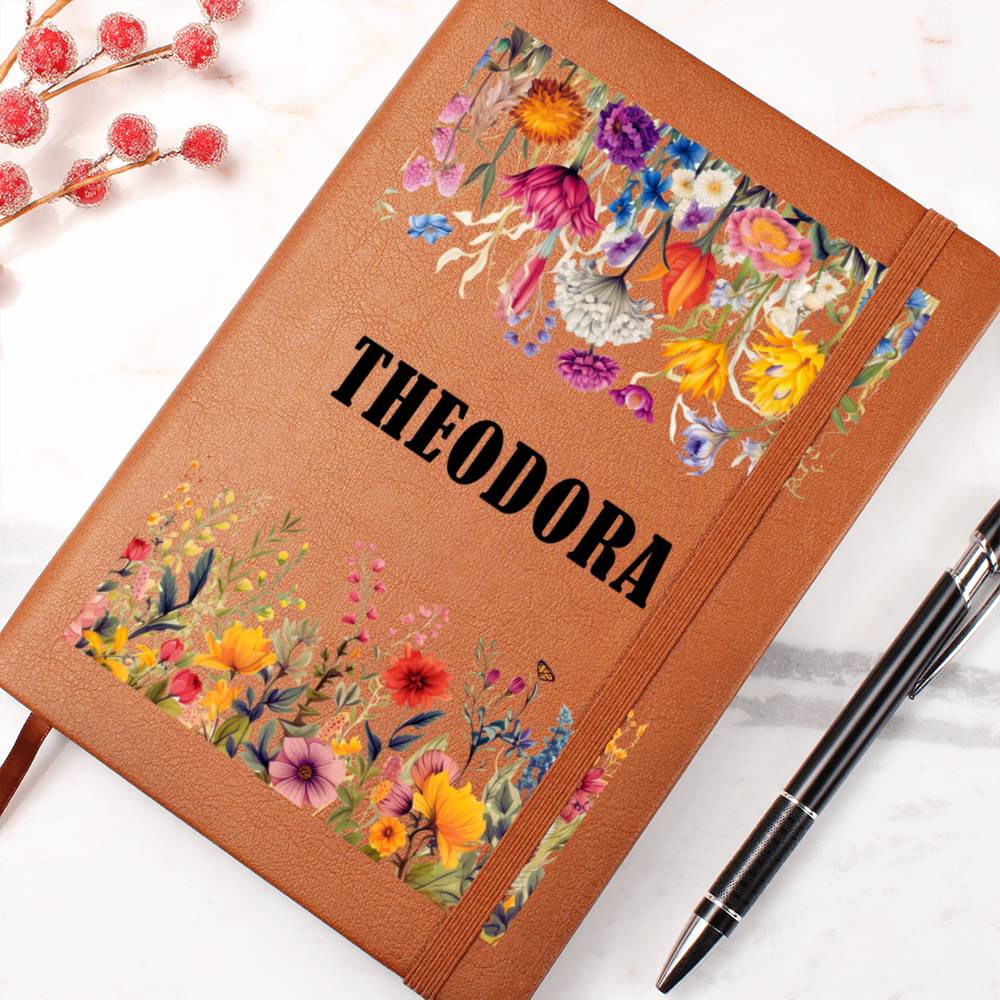 Theodora (Botanical Blooms) - Vegan Leather Journal