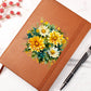Floral Flower Wreath 037 - Vegan Leather Journal