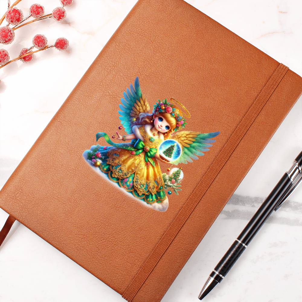 Cute Christmas Angel 011 - Vegan Leather Journal