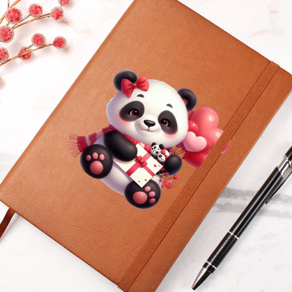 Valentine's Day Panda 017 - Vegan Leather Journal