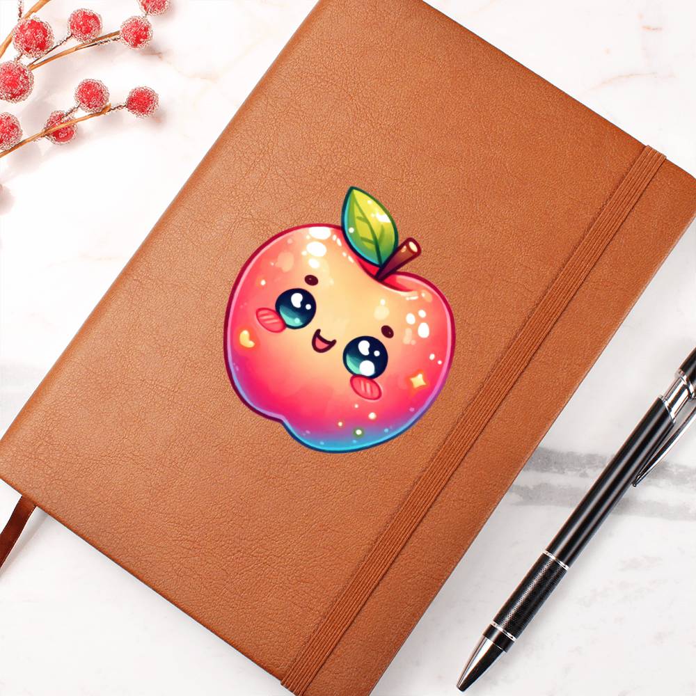 Cute Back to School Sticker 107 - Vegan Leather Journal
