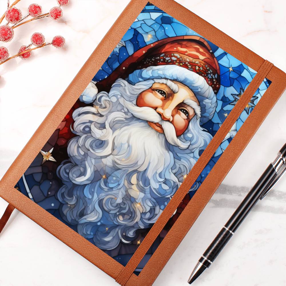 Christmas Stained Glass Design 007 - Vegan Leather Journal