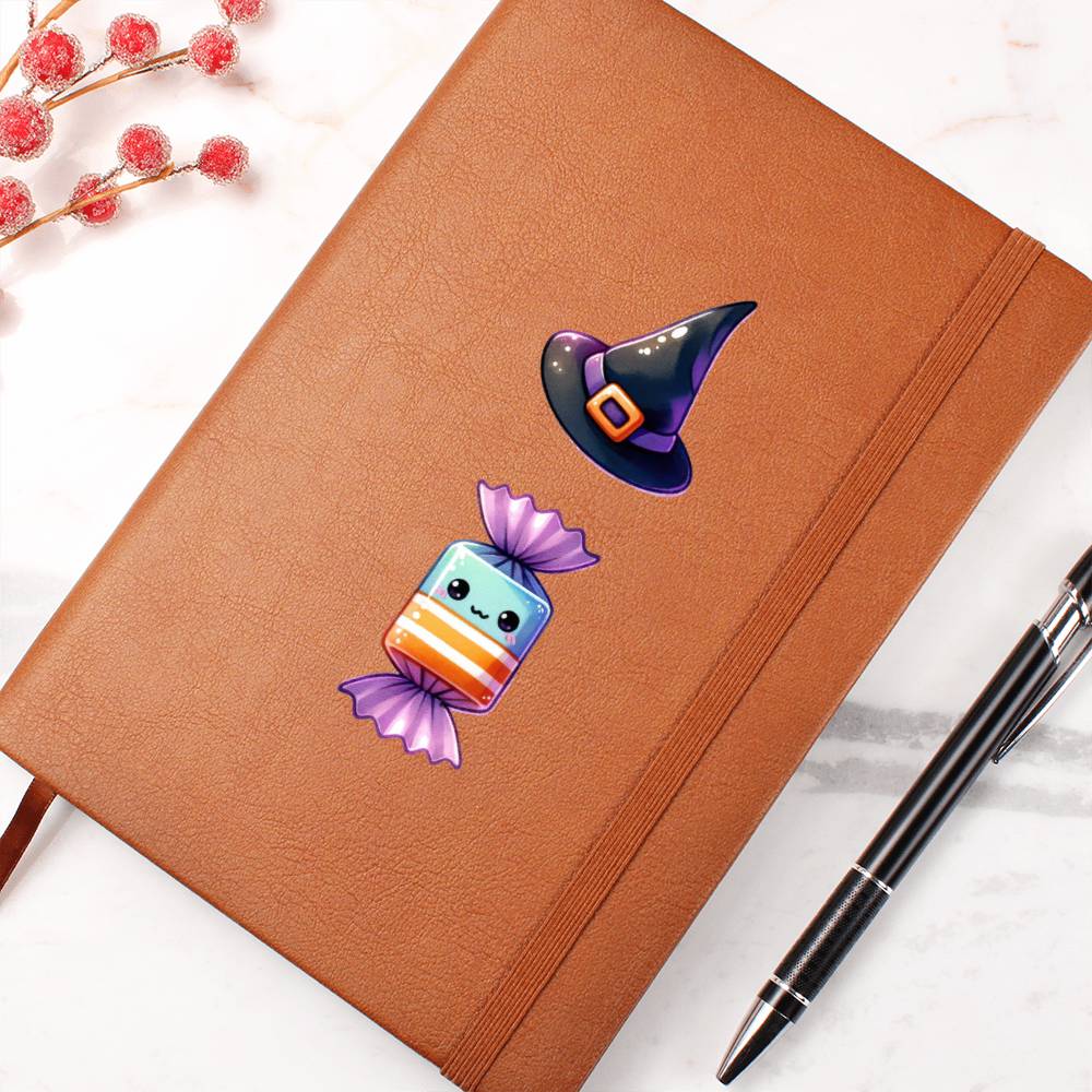 Cute Halloween Sticker 113 - Vegan Leather Journal