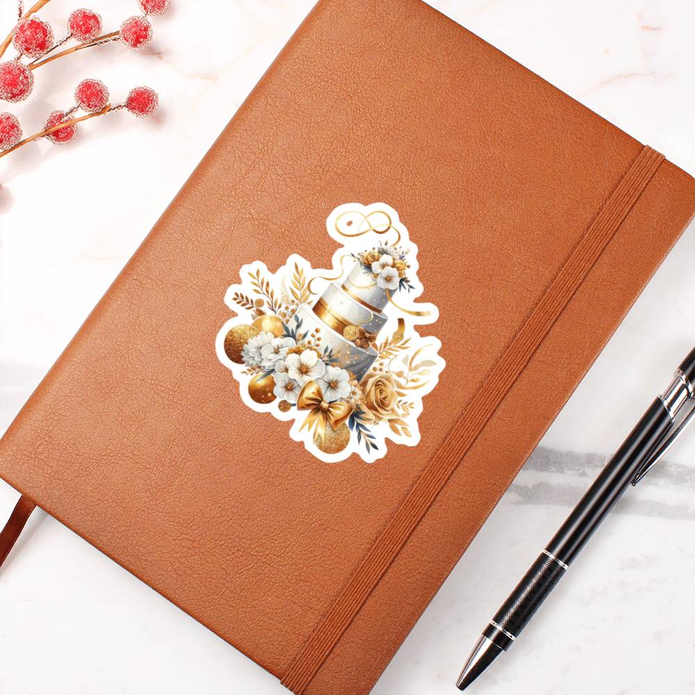 Luxury Wedding Decor Sticker 009 - Vegan Leather Journal