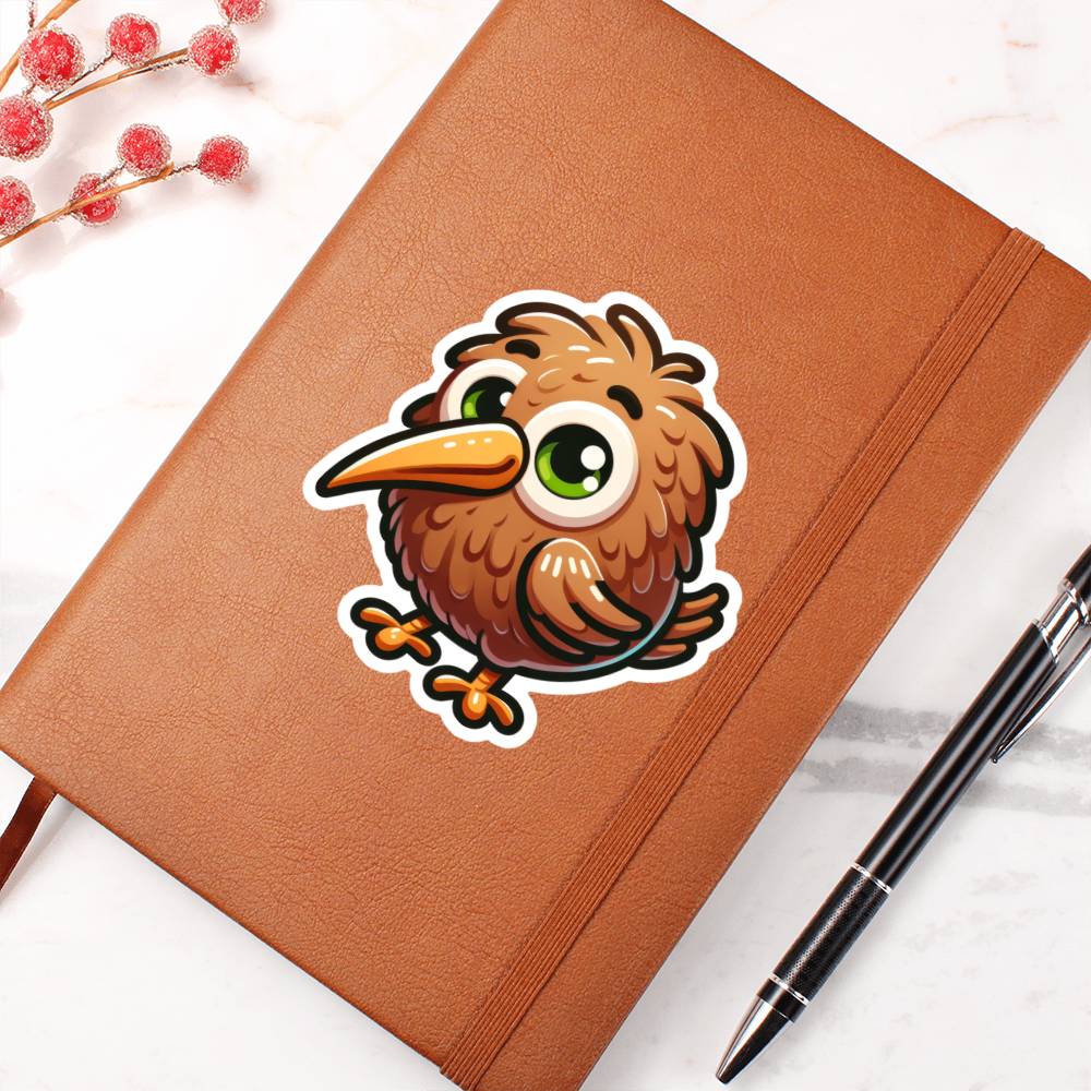 Cute Kiwi bird sticker 79 - Vegan Leather Journal